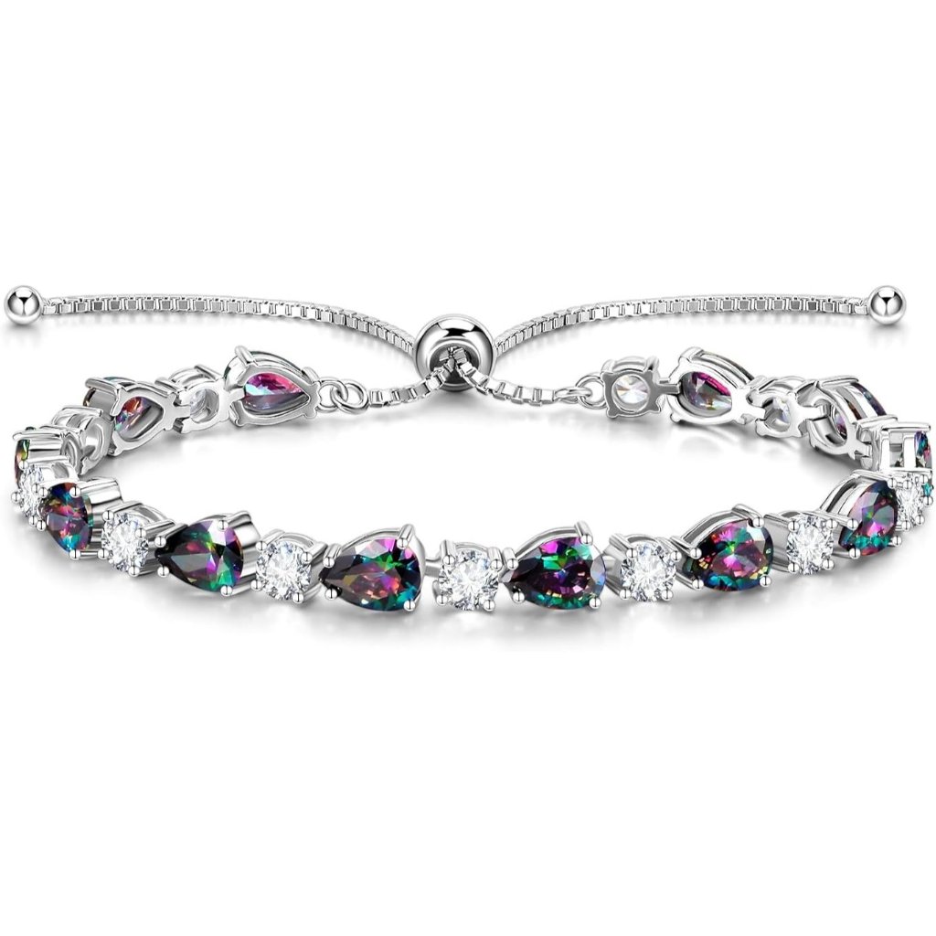 Sterling Silver Shine Of Tears Birthstone Tennis Bracelet - 06-Alexandrite